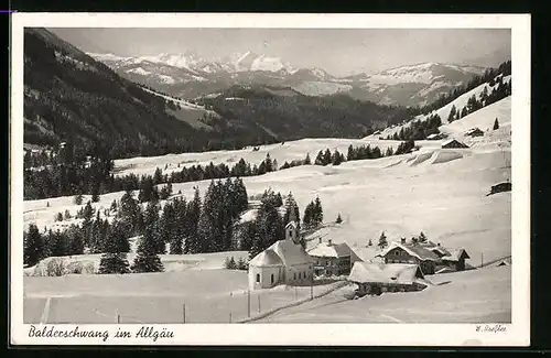 AK Balderschwang /Allg., Ortsansicht im Winter