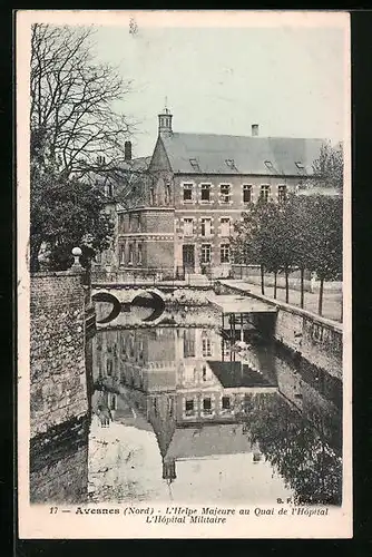 AK Avesnes, L`Helpe Majeure au Quai de l`Hopital
