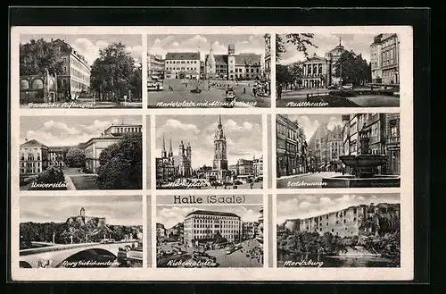 AK Halle /Saale, Marktplatz, Franske`sche Stiftungen, Moritzburg