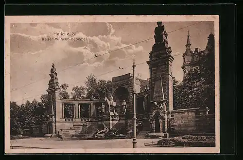 AK Halle a. S., Kaiser Wilhelm-Denkmal