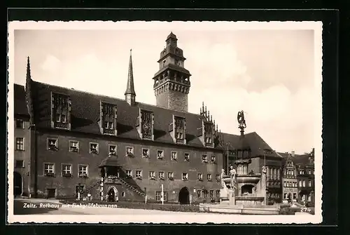 AK Zeitz, Rathaus mit Finkgräfebrunnen