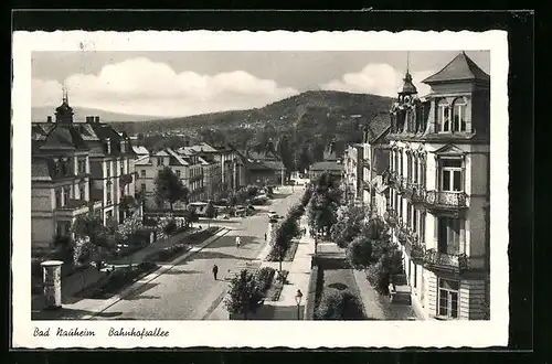 AK Bad Nauheim, Bahnhofsallee aus der Vogelschau