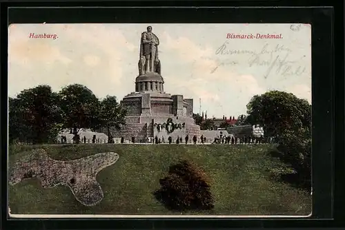 AK Hamburg, Ansicht des Bismarck-Denkmals
