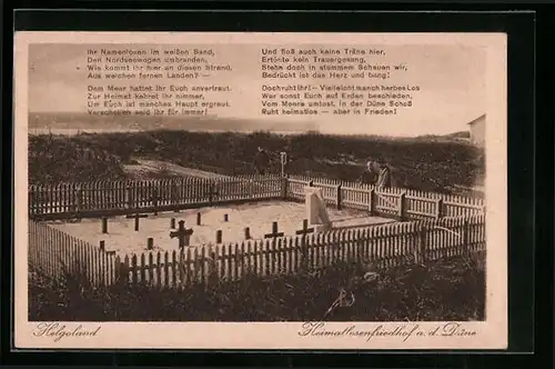 AK Helgoland, Heimatlosenfriedhof a. d. Düne