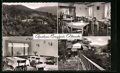 AK Altenahr, Gasthaus Bergfried mit Innenansichten