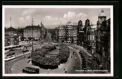 AK Frankfurt a. M., Hindenburgplatz aus der Vogelschau