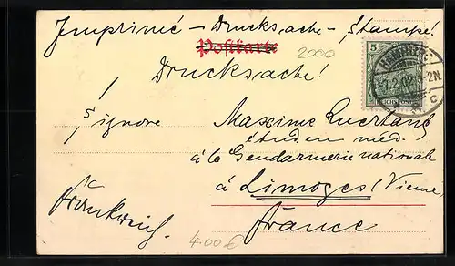 AK Hamburg, Die Jungfernbrücke mit Uferpartie