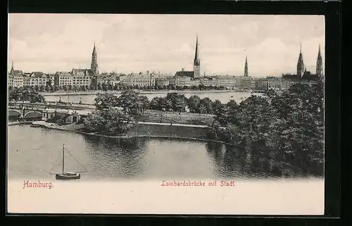 AK Hamburg-Neustadt, Ortsansicht mit Lombardsbrücke