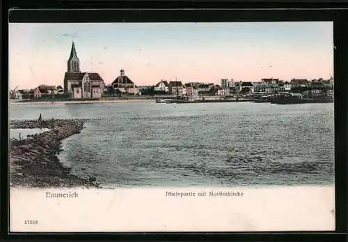 AK Emmerich, Rheinpartie mit Martinskirche