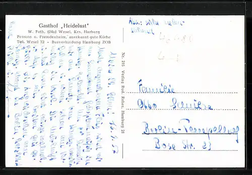 AK Wesel, Gasthof Heidelust, Gehöft in der Heide, Heidschnucken