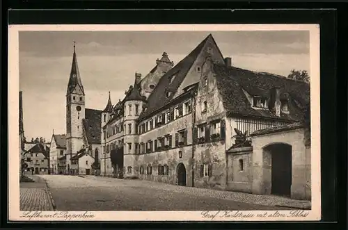 AK Pappenheim, Graf Karlstrasse mit altem Schloss
