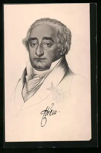 Künstler-AK Portraitzeichnung von Staatsmann Karl Freiherr vom und zum Stein