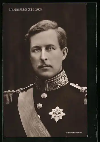 AK SM König Albert von Belgien im Portrait