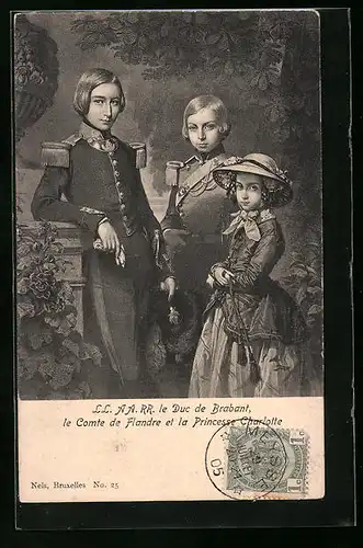 Künstler-AK LL. AA. RR. le Duc de Brabant, le Comte de Flandre et la Princesse Charlotte