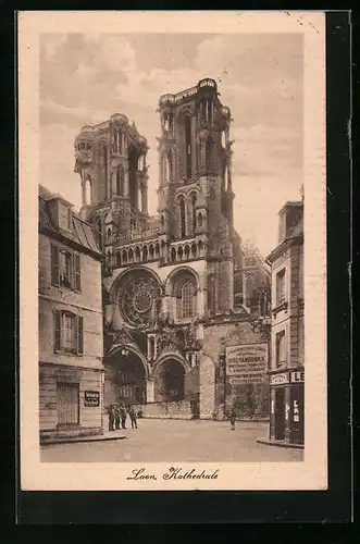 AK Laon, Blick auf die Kathedrale