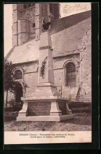 AK Serain, Monument aux enfants de Serain morts pour la France