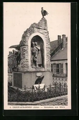 AK Crezy-sur-Serre, Monument aux Morts