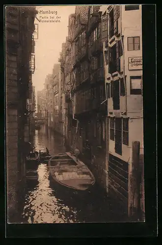 AK Hamburg, Fleet bei der Reimerstwiete mit Booten