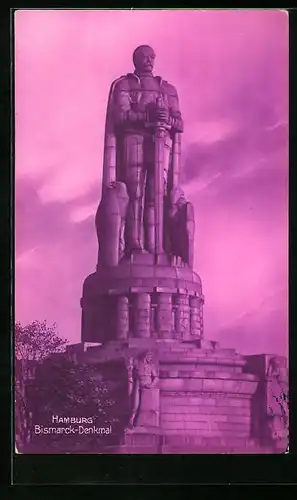 AK Hamburg-St.Pauli, Bismarck-Denkmal