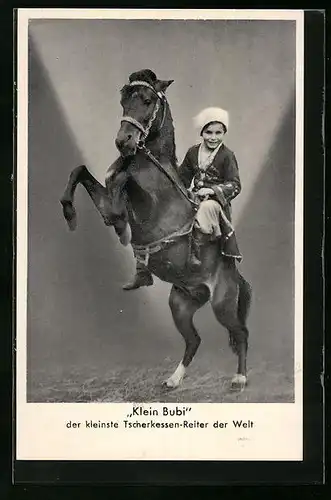 AK Klein Bubi, der kleinste Tscherkessen-Reiter der Welt