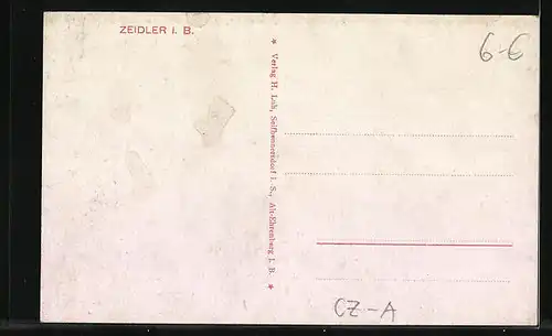 AK Zeidler i. B., Teilansicht mit Kirche