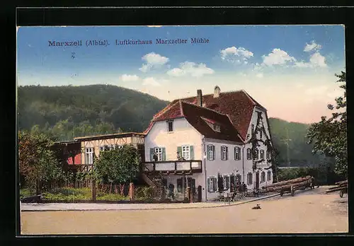 AK Marxzell /Albtal, Luftkurhaus Marxzeller Mühle von der Strasse gesehen