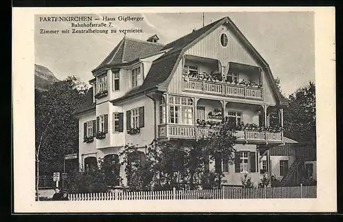 AK Partenkirchen, Haus Giglberger in der Bahnhofstrasse