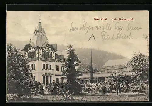 AK Karlsbad, Cafe Kaiserpark