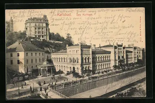 AK Karlsbad, Das Kurhaus, Strassenpartie