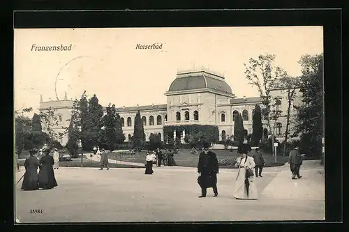 AK Franzensbad, Kaiserbad mit Park