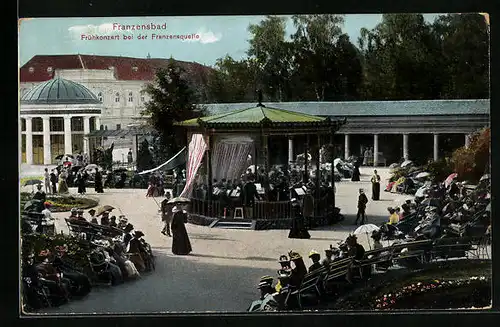 AK Franzensbad, Frühkonzert bei der Franzensquelle