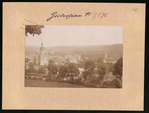 Fotografie Brück & Sohn Meissen, Ansicht Zschopau, Blick auf die Stadt mit Kirche