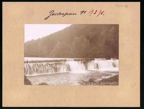 Fotografie Brück & Sohn Meissen, Ansicht Zschopau, Blick auf das Bodemer Wehr