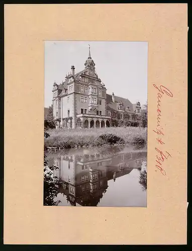 Fotografie Brück & Sohn Meissen, Ansicht Gauernitz a. d. Elbe, Elbpartie am Schloss