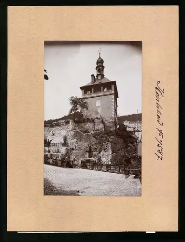 Fotografie Brück & Sohn Meissen, Ansicht Karlsbad, Partie mit Blick auf den Stadtturm