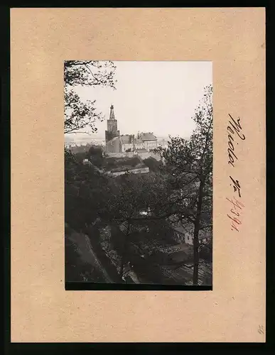 Fotografie Brück & Sohn Meissen, Ansicht Weida, Blick vom Berg auf das Schloss Osterburg