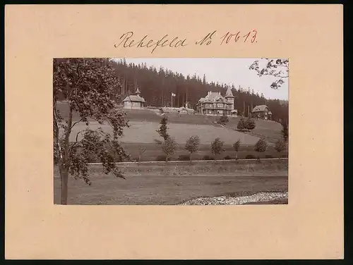 Fotografie Brück & Sohn Meissen, Ansicht Rehefeld, Kgl. Jagdschloss