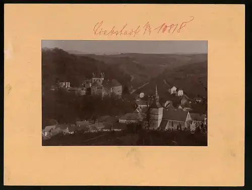Fotografie Brück & Sohn Meissen, Ansicht Liebstadt i. S., Ortsansicht mit Kirche und Burg
