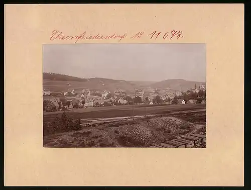 Fotografie Brück & Sohn Meissen, Ansicht Ehrenfriedersdorf, Panorama der Ortschaft