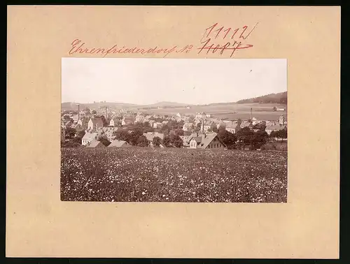 Fotografie Brück & Sohn Meissen, Ansicht Ehrenfriedersdorf, Panorama von einer Weide gesehen