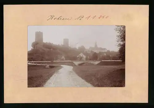 Fotografie Brück & Sohn Meissen, Ansicht Kohren, Burgruine & Kirche