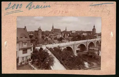 Fotografie Brück & Sohn Meissen, Ansicht Bautzen, Stadtansicht mit Kronprinzenbrücke