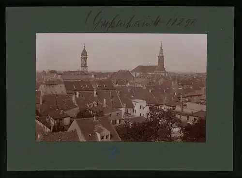 Fotografie Brück & Sohn Meissen, Ansicht Grossenhain, Blick über die Düächer der Stadt