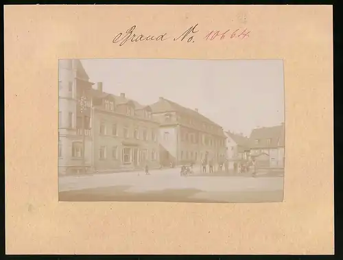 Fotografie Brück & Sohn Meissen, Ansicht Brand i. Sa., Gebäude am Marktplatz