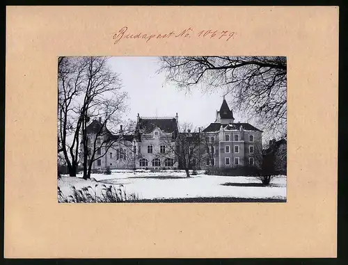 Fotografie Brück & Sohn Meissen, Ansicht Budapest, Felsösegesdi Kastely, Schloss im Winter