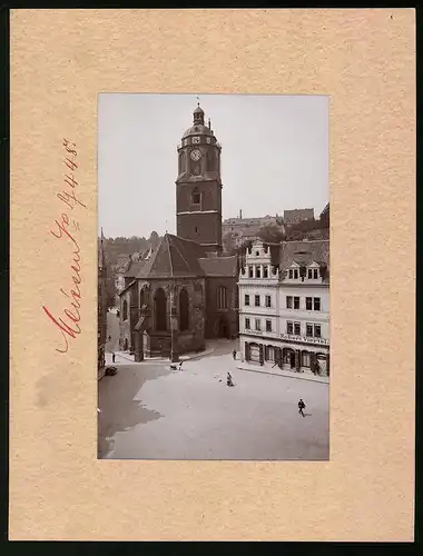 Fotografie Brück & Sohn Meissen, Ansicht Meissen, Markt mit Frauenkirche, Geschäfte Robert Vietel, L. Lochmann