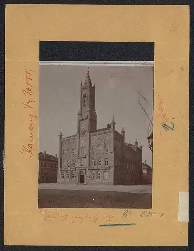 Fotografie Brück & Sohn Meissen, Ansicht Kamenz i. Sa., Blick auf das Rathaus