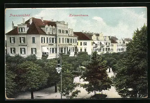 AK Franzensbad, Kulmerstrasse aus der Vogelschau
