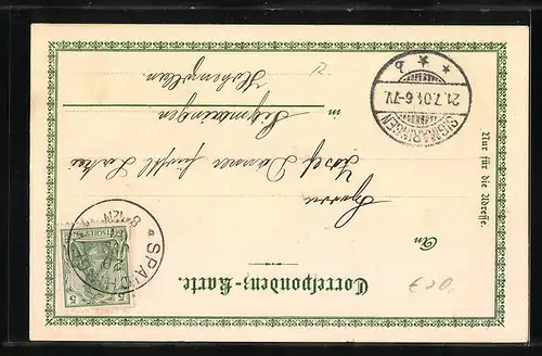 Lithographie Karlsbad, Hans Heiling mit Ruderpartie