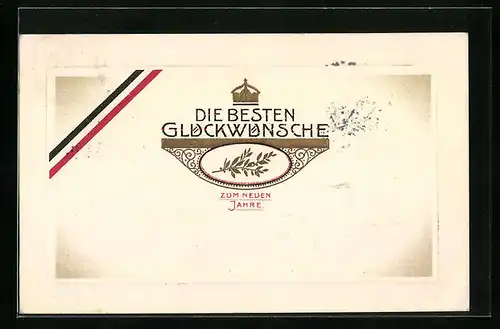 AK Neujarswünsche mit goldener Krone